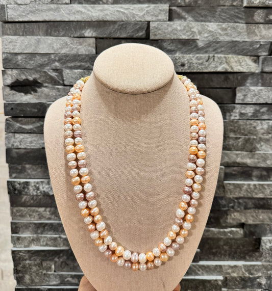 Freshwater pearls shaded multi color 8 mm