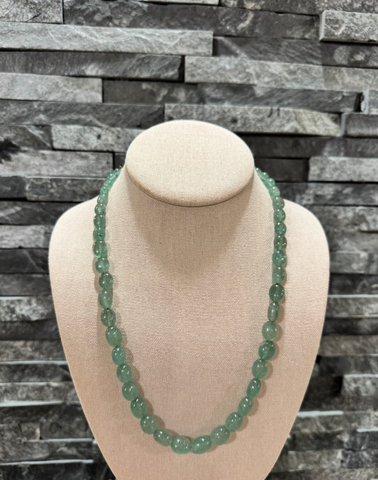 Green strawberry quartz necklace