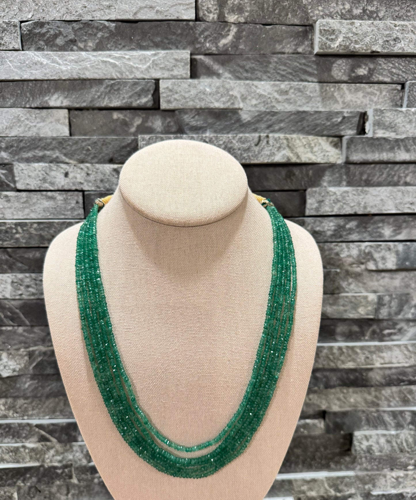Emerald 3-3.5 mm cut finish necklace