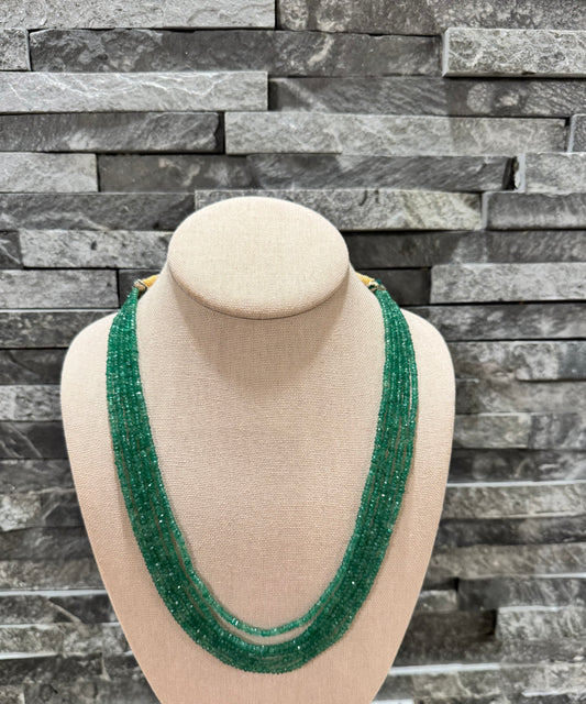 Emerald 3-3.5 mm cut finish necklace