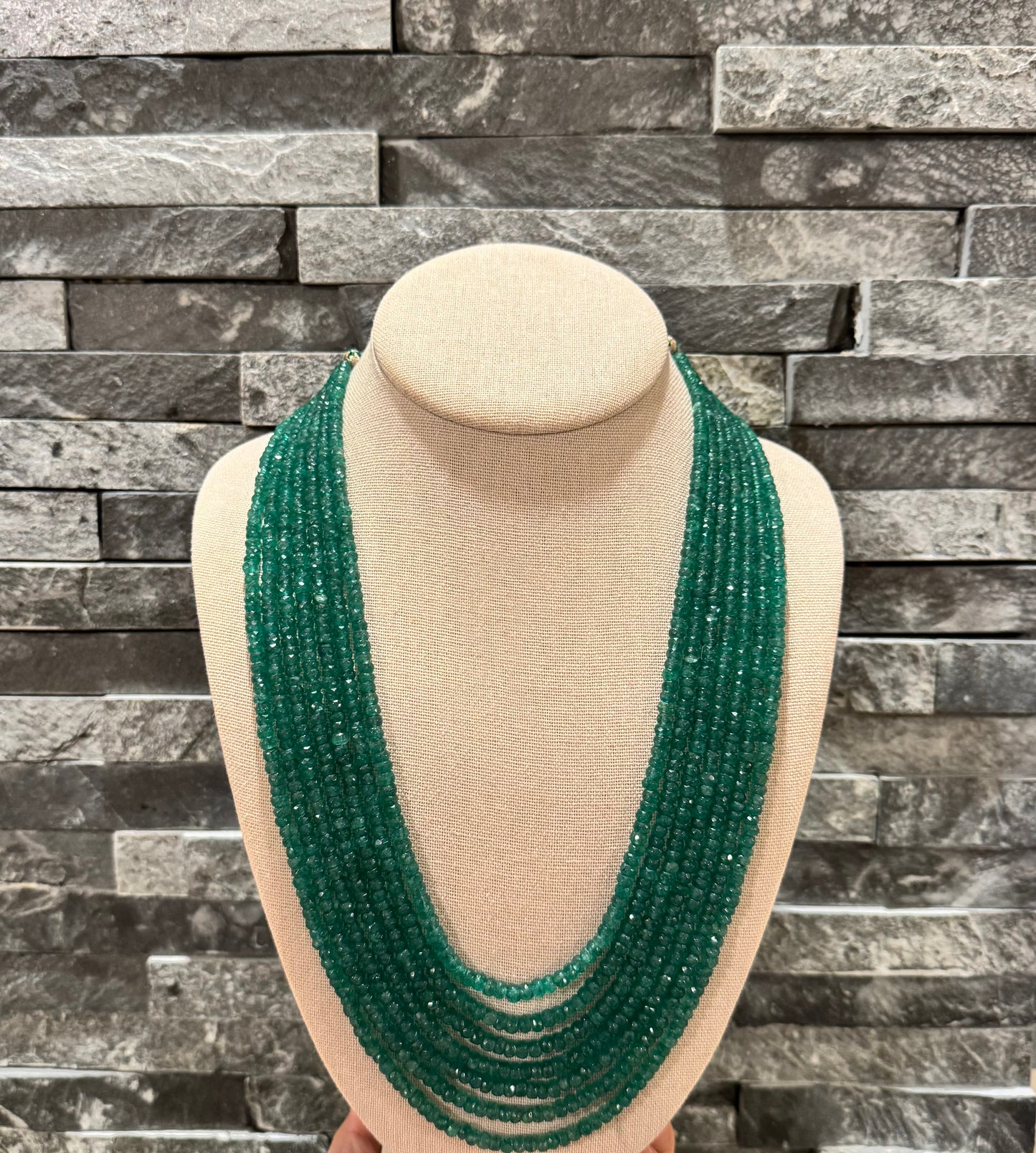 Emerald cut finish necklace 4-5 mm bead size