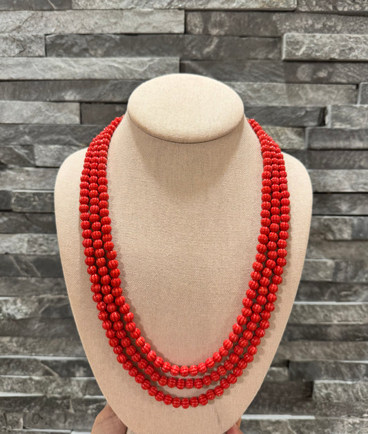 Pumpkin shape Taiwanese coral 6 mm medium size
