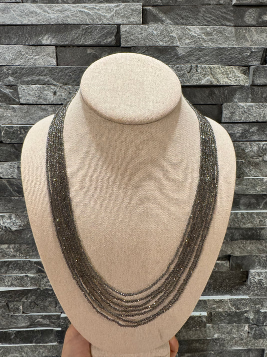 Grey jade necklace 2 mm