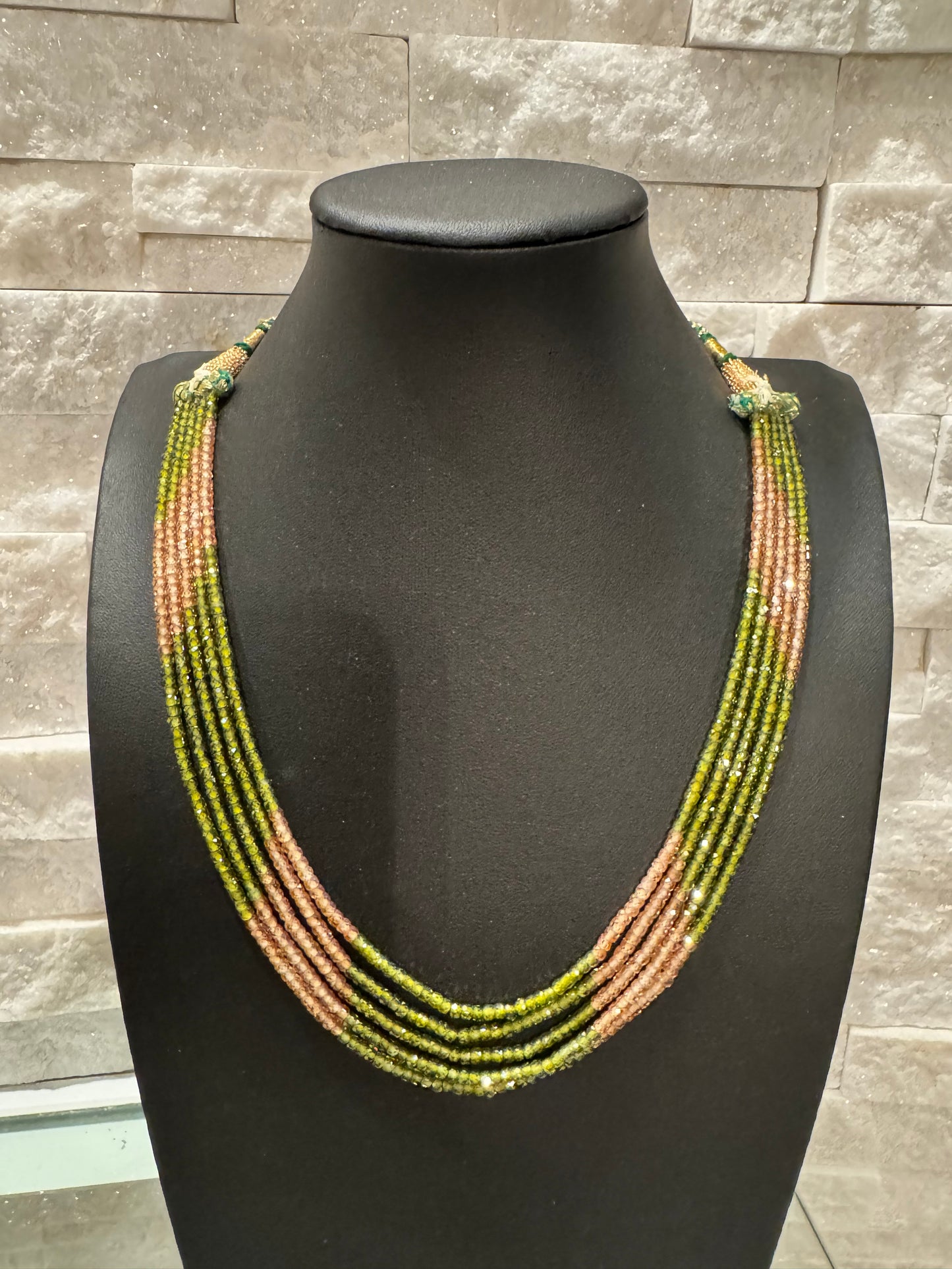 CZ green shade necklace