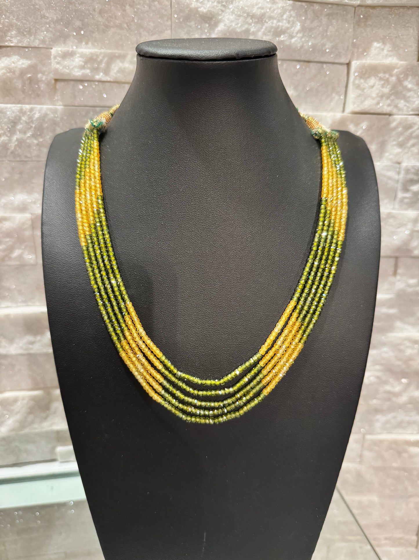 CZ green shade necklace