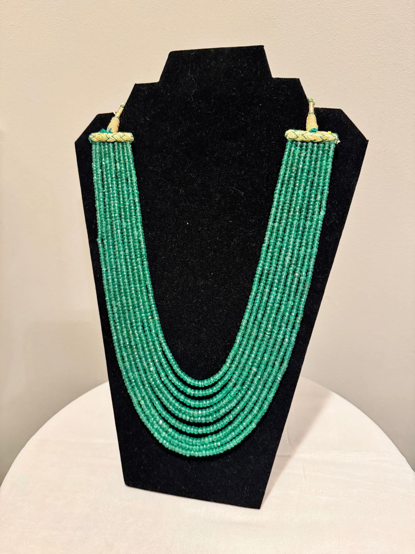 Emerald cut finish necklace 4-5 mm bead size