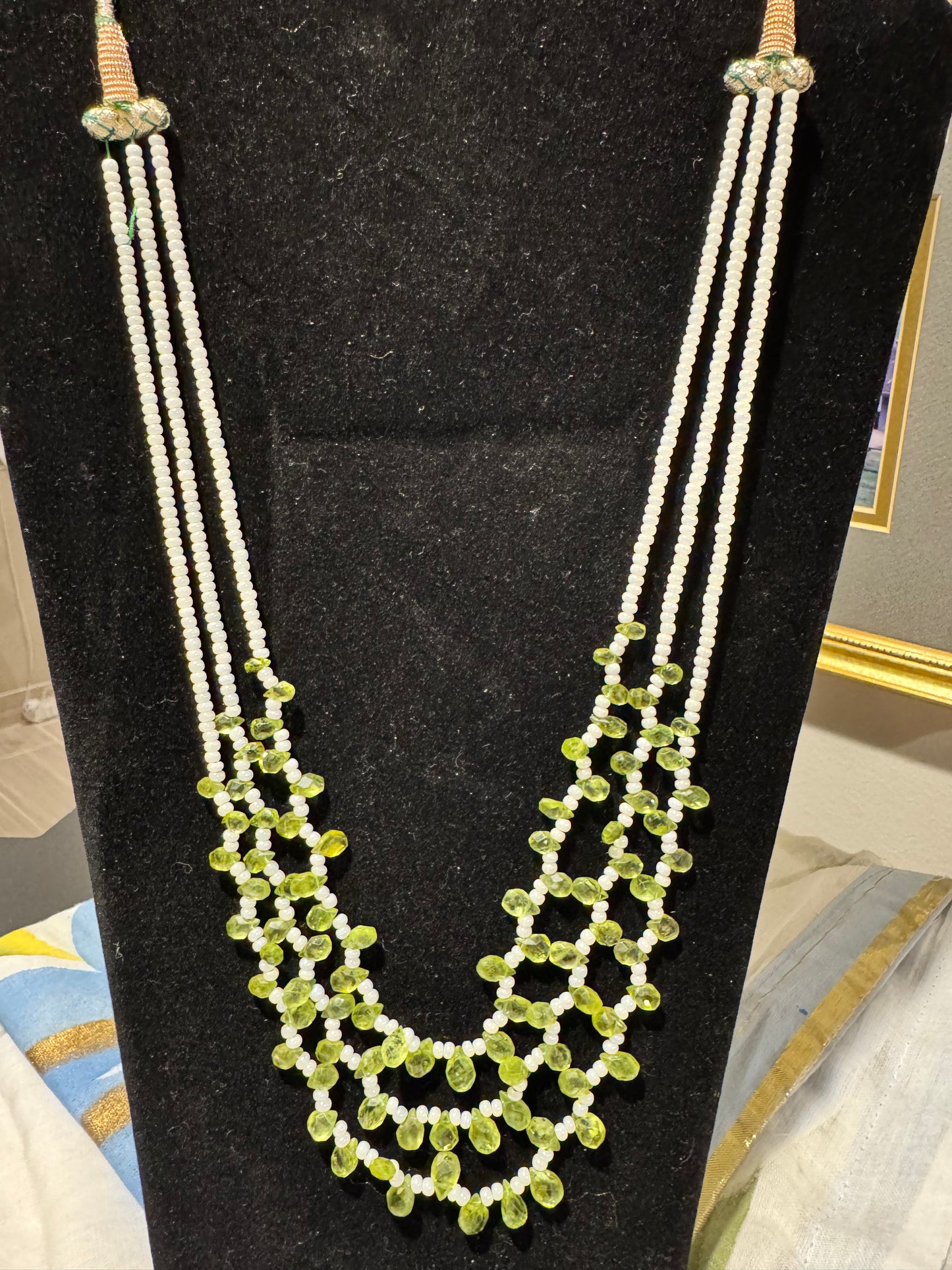 Peridot drops necklace
