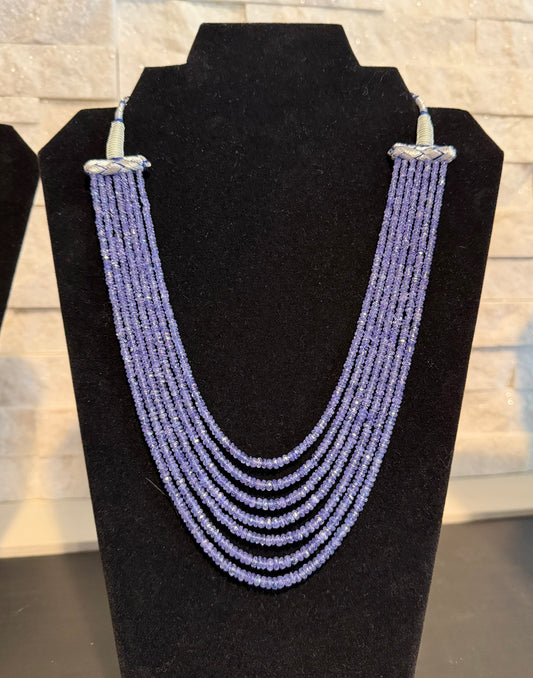 Tanzanite cut finish necklace 3-4.5 mm