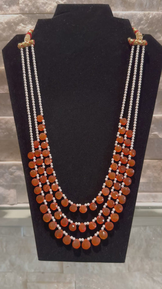 Carnelian drops necklace