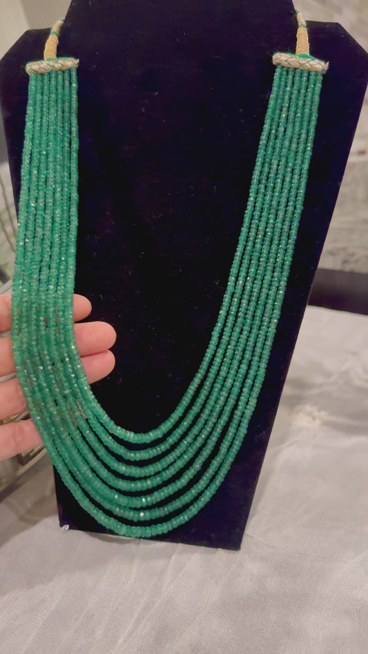 Emerald cut finish necklace 4-5 mm bead size