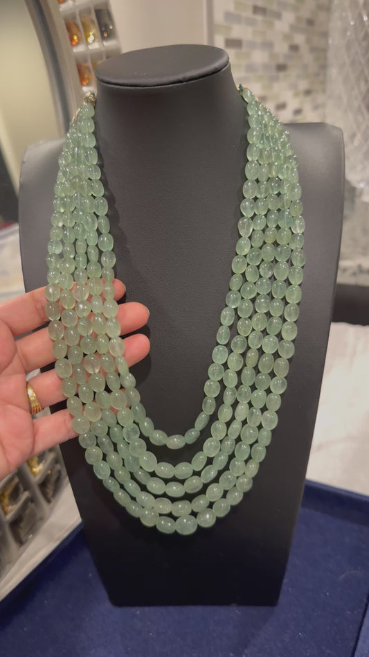 Green strawberry quartz necklace