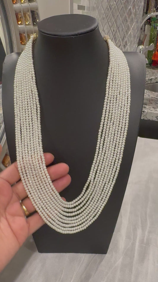 shell pearls  2.5 mm round small beads necklace