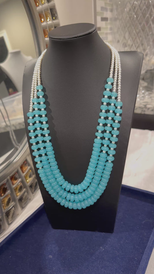 Blue chalcedony necklace