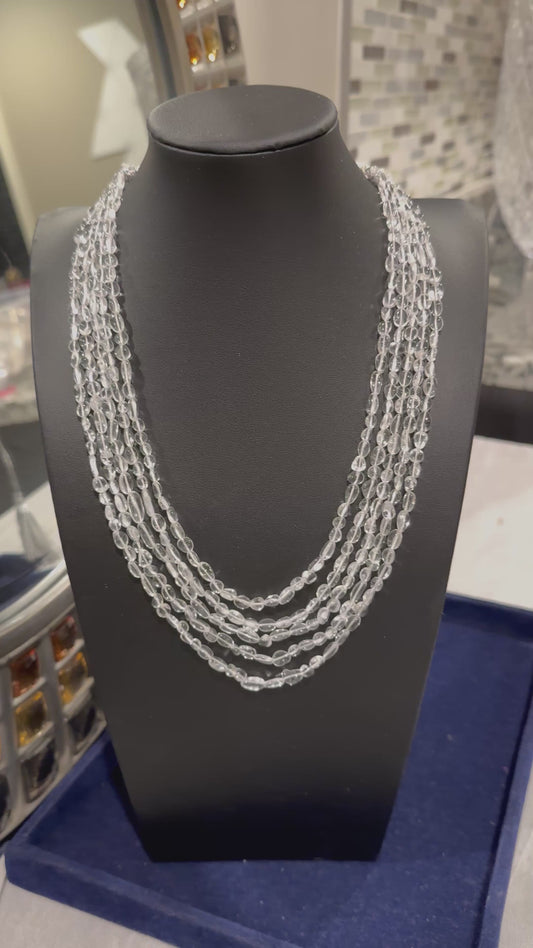 Natural quartz crystal necklace