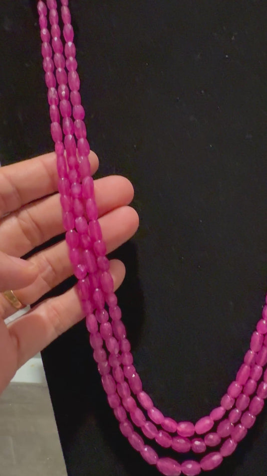 Natural Ruby cut finish necklace
