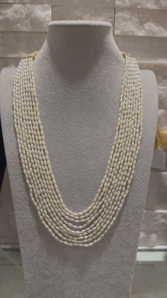 Pearls shell rice shape necklace