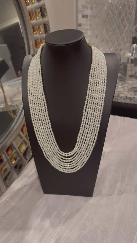 shell pearls round 3.5 mm small beads necklace