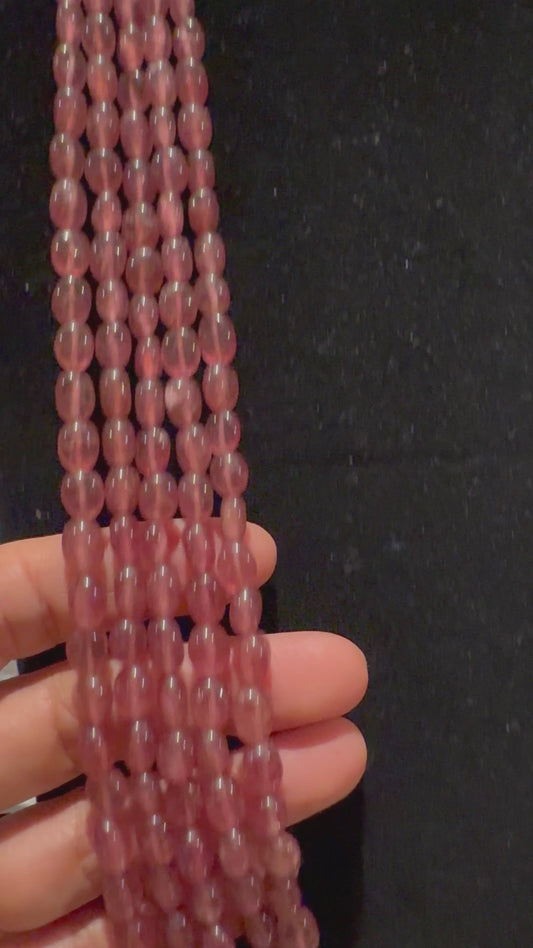 Natural pink strawberry quartz necklace