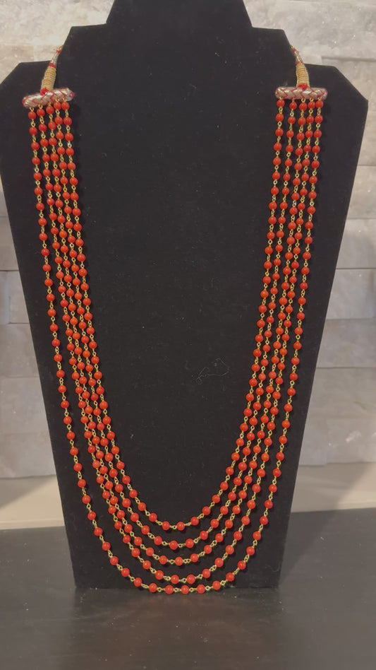 Italian corals round shape necklace